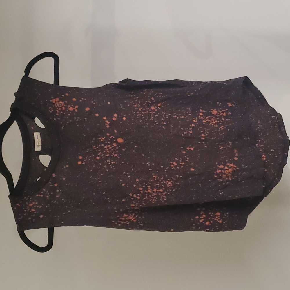 Silence and Noise Urban Outfitters ripped open back black tank with red splatter